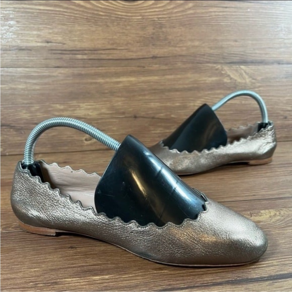 Chloe laurel flat ballerinas in gold leather Women's Flats size 6.5/37